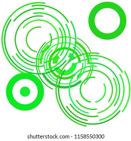 Abstract colored circles, lines, on white background, vector, business