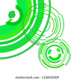Abstract colored circles, lines, on white background, vector, business