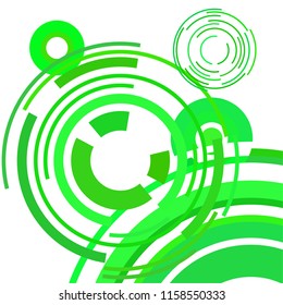 Abstract colored circles, lines, on white background, vector, business