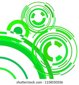 Abstract colored circles, lines, on white background, vector, business