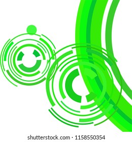Abstract colored circles, lines, on white background, vector, business