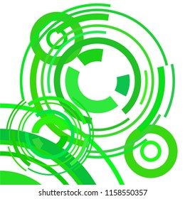 Abstract colored circles, lines, on white background, vector, business