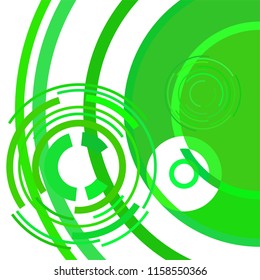 Abstract colored circles, lines, on white background, vector, business