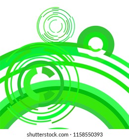 Abstract colored circles, lines, on white background, vector, business