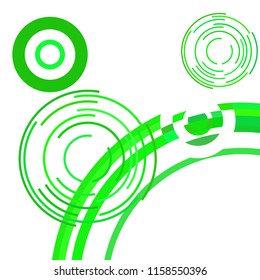 Abstract colored circles, lines, on white background, vector, business