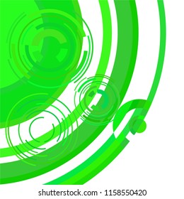 Abstract colored circles, lines, on white background, vector, business