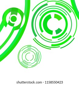 Abstract colored circles, lines, on white background, vector, business