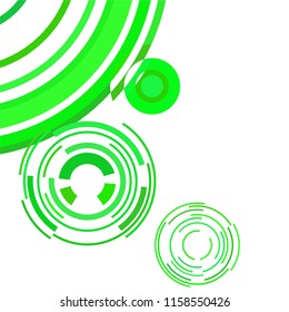 Abstract colored circles, lines, on white background, vector, business