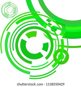 Abstract colored circles, lines, on white background, vector, business