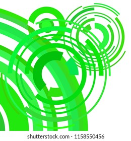 Abstract colored circles, lines, on white background, vector, business