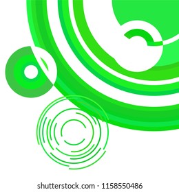 Abstract colored circles, lines, on white background, vector, business