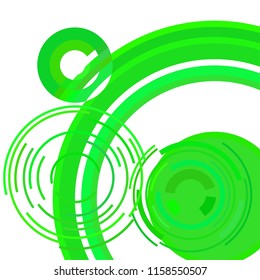 Abstract colored circles, lines, on white background, vector, business