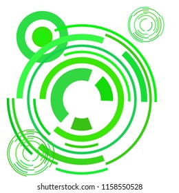 Abstract colored circles, lines, on white background, vector, business