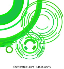 Abstract colored circles, lines, on white background, vector, business