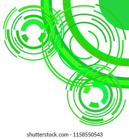 Abstract colored circles, lines, on white background, vector, business