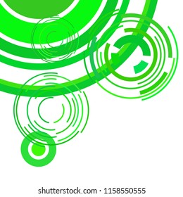 Abstract colored circles, lines, on white background, vector, business