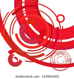 Abstract colored circles, lines, on white background, vector, business