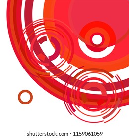 Abstract colored circles, lines, on white background, vector, business