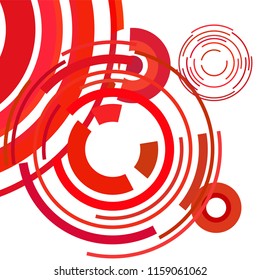 Abstract colored circles, lines, on white background, vector, business