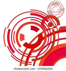 Abstract colored circles, lines, on white background, vector, business