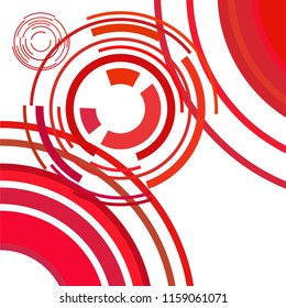 Abstract colored circles, lines, on white background, vector, business