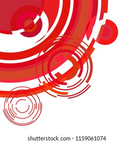 Abstract colored circles, lines, on white background, vector, business