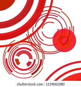 Abstract colored circles, lines, on white background, vector, business