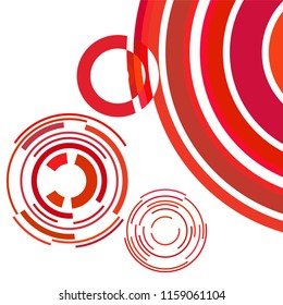 Abstract colored circles, lines, on white background, vector, business