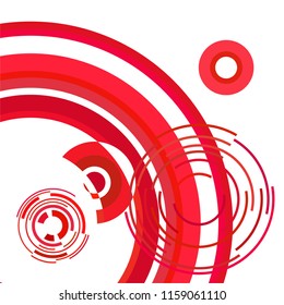 Abstract colored circles, lines, on white background, vector, business