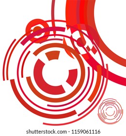 Abstract colored circles, lines, on white background, vector, business