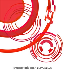 Abstract colored circles, lines, on white background, vector, business