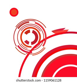 Abstract colored circles, lines, on white background, vector, business