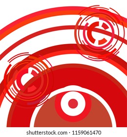 Abstract colored circles, lines, on white background, vector, business