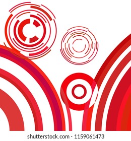 Abstract colored circles, lines, on white background, vector, business