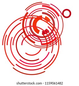 Abstract colored circles, lines, on white background, vector, business
