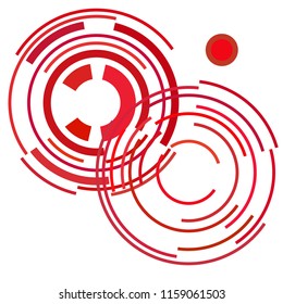 Abstract colored circles, lines, on white background, vector, business