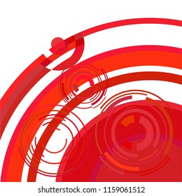 Abstract colored circles, lines, on white background, vector, business