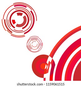 Abstract colored circles, lines, on white background, vector, business