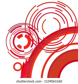 Abstract colored circles, lines, on white background, vector, business