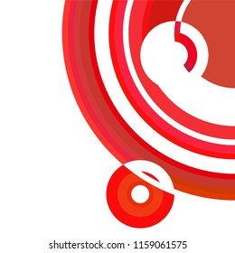 Abstract colored circles, lines, on white background, vector, business