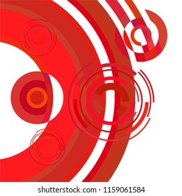 Abstract colored circles, lines, on white background, vector, business