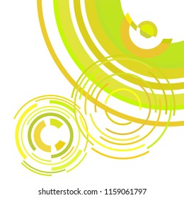 Abstract colored circles, lines, on white background, vector, business