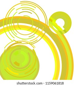Abstract colored circles, lines, on white background, vector, business