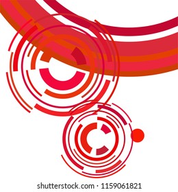 Abstract colored circles, lines, on white background, vector, business