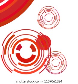 Abstract colored circles, lines, on white background, vector, business