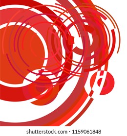 Abstract colored circles, lines, on white background, vector, business