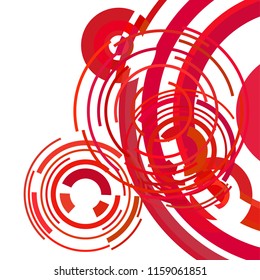 Abstract colored circles, lines, on white background, vector, business