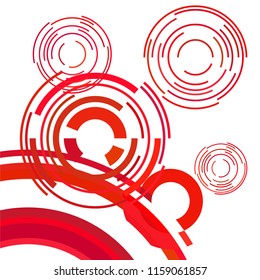 Abstract colored circles, lines, on white background, vector, business