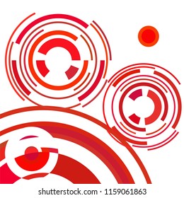 Abstract colored circles, lines, on white background, vector, business