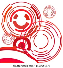 Abstract colored circles, lines, on white background, vector, business